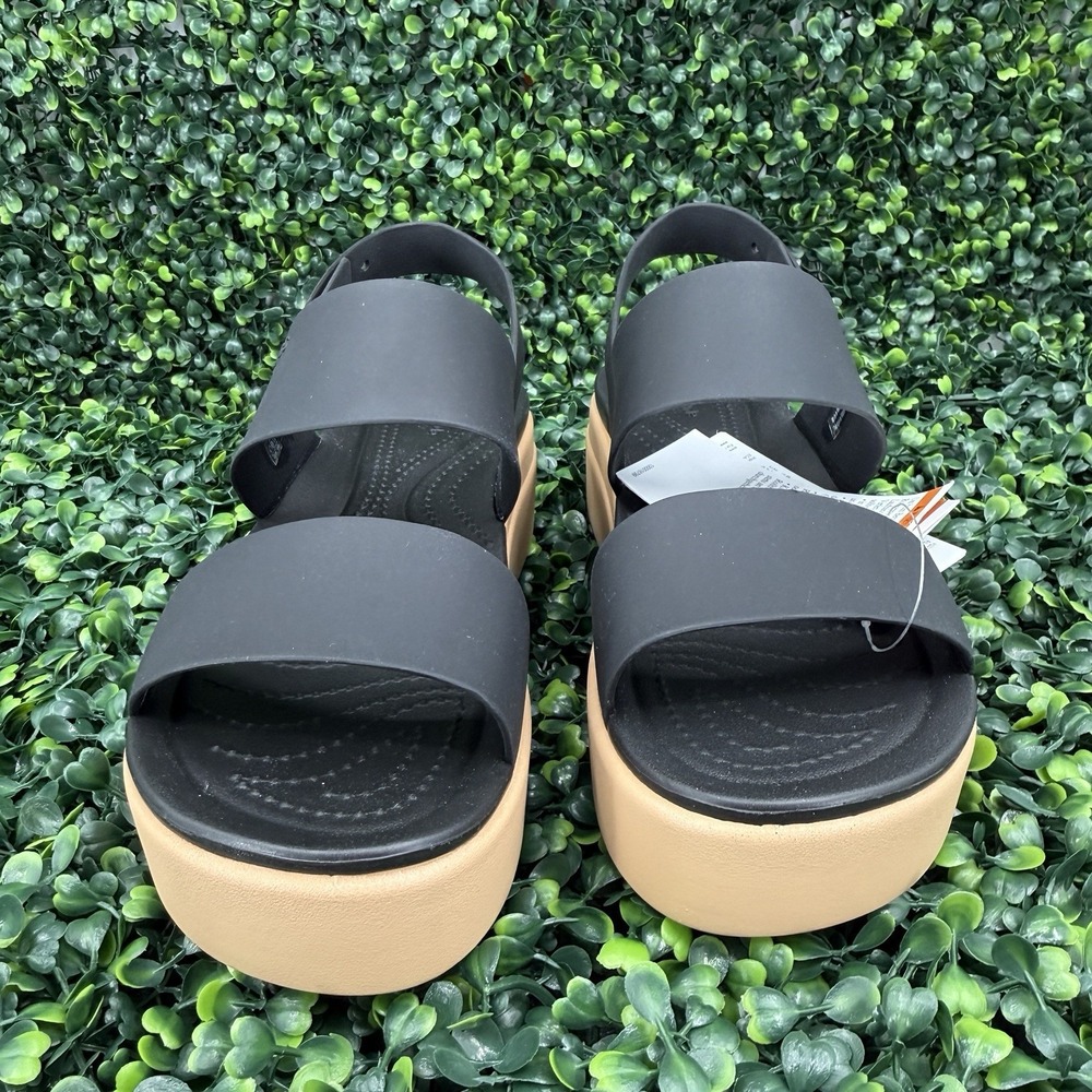 Crocs Brooklyn Wedge Sandals Womens 9 Black Slingback Strap Platform Shoe - Picture 5 of 7